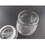 Handgefertigter IncisoArt Vibe-Speicherglasbehälter, Sandblasiert (Sandgestrahlt) mit feiner Lasergravur, USA-Hergestellt, Maßhaltig (12,25 oz / 362 ml), mit Schilfdesign.