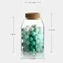 BESTONZON 800ML Transparent Glass Jars Glass Sealed Storage Cans Container Food Grains Container with Cork (Button Shape Cork, M) BESTONZON 800ML Transparent Glass Jars Glass Sealed Storage Cans Container Food Grains Container with Cork (Button Shape Cork, M)
