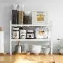 HFREOI 2-Tier Countertop Rack, Tabletop Storage Organizer Shelf Holder for Jars Bottle Bathroom Cans Foods Spice Height-Adjustable, White HFREOI 2-Tier Countertop Rack, Tabletop Storage Organizer Shelf Holder for Jars Bottle Bathroom Cans Foods Spice Height-Adjustable, White