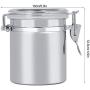 Stainless Steel Coffee and Food Storage Canister Coffee Canister Food Storage Jar Tea Sugar Milk Powder Container(1312.5cm)