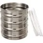 Edelstahldosen mit Rippen, Set von 2, 10 cm, Silber