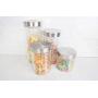 Home Basics Beehive 4 Piece Glass Canister Set with Stainless Steel Air Tight Lids