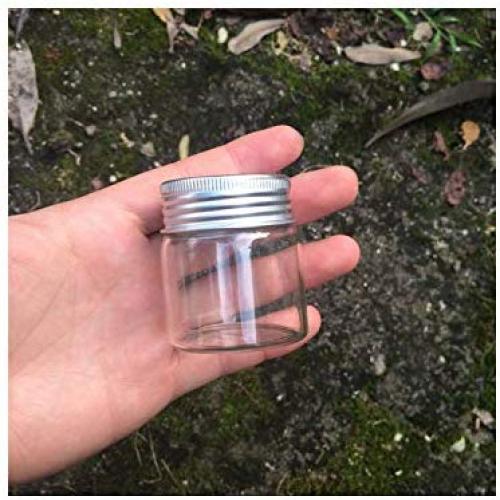 475034mm 50ml Glass Bottles Screw Aluminum Cap Silicone Stopper Empty Jar Glass Sealed Bottles Gift Liquid Tiny Bottle 12pcs