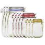 MoO1deer Storage Bags 10/12Pcs Jar Shape Zipper Bag Reusable Snack Saver Food Sandwich Storage Pouch for Home - 10pcs