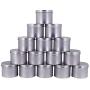 Healthcom 15 Pack of 4 oz Screw Top Steel Tins Round Tin Cans Aroma Hair Wax Cosmetic Cream Make Up Pot Tea Tin Case Container(120g)