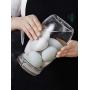 HOMELUNY Set of 4 Kitchen Food Airtight Jars Round Clear Glass Storage Jars Storage Containers Enzyme Jars for Candy, Cookie, Rice, Sugar,Flour,Snacks Keeping Food Dry & Fresh Round 450ML