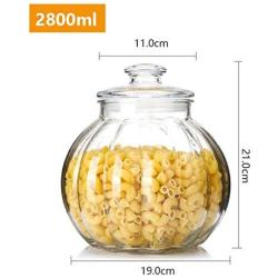 HIZLJJ 2Pcs Borosilicate Glass Jars Canisters Containers Storage With Lids for Food Tea Cereal, Tupper Ware, Cookie Jar, Pyrex Glass, Bowls with Lids,apothecary Jars, Candy Jar, Storage