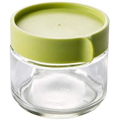 Glasbehälter Küchen Lebensmittel Aufbewahrungskisten Kühlschrank Organizer Dose Tee Bohne Müsli Lebensmittel Glasbehälter Box Klar, 250ml Grün