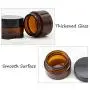 3PCS Leere Bernstein Glas Flaschen Behälter Gläser mit Schwarzen Kappen und Weißen Innenliner für Make-up Creme Lotion Lippenbalsam Pulver Salben