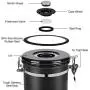 Conteneur en Acier Inox pour Café, Thé, Farine, Sucre – 1.9 Litres (64 fl oz) avec Cuillère Conteneur en Acier Inox pour Café, Thé, Farine, Sucre – 1.9 Litres (64 fl oz) avec Cuillère