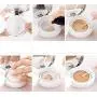 Boîte de Rangement Luxueuse Portable 15ml/0.5oz pour Poudre, CC Cream, Éponge à Fond de Teinte, avec Miroir (Blanc)