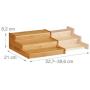 Relaxdays Bamboo Spice Rack, 3-Tier, Extendable, Natural Look, Moisture-Resistant, HWD: 8x38.5x21cm