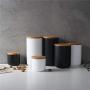 New Ceramic Wood Lid Storage Jar Kitchen Food Food Coffee Tea Storage Seasoning Sealed Storage Bottle A Variety Of Size Options,3