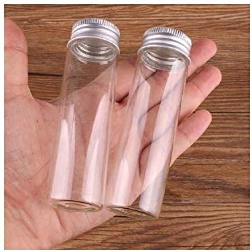 24pcs 50ml Size 30100mm Transparent Glass Perfume Spice Bottles Tiny Jars Vials With Silver Screw Cap DIY Craft