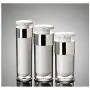 Eriocty 2er Set 15ml/30ml/50ml Weiße Tragbare Refillbare Hochwertige Acryl Airless Vakuum Pumpen Flasche Vial Reise Creme Lotion Toner Behälter (15ml/ 0.5oz)