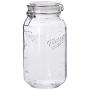 Mason Craft & More Luftdichte Küchen-Lebensmittelbehälter, Klar Glas Klampschalen, 2er Pack mit 67 oz (2 Liter) Große Klampschale