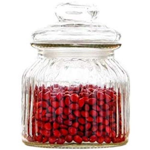 XSWZAQ Sealed jar honey lemon bottle transparent large glass bottle food seasoning tea storage tank with lid (Size : 650ml)