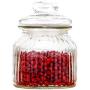 XSWZAQ Sealed jar honey lemon bottle transparent large glass bottle food seasoning tea storage tank with lid (Size : 650ml)