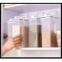 2Kg Kitchen Food Cereal Container Grain Bean Rice Plastic Storage Jars With Pour Kitchen Grains Food Storage Jars New,Transparent