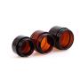 3Pcs 0.34oz Amber Glass Round Jars Empty Cosmetic Containers with Inner Liners and black Lids For Cosmetics and Face cream Lotion (10ml)