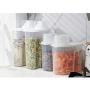 SHENGSHIHUIZHONG 4 Pack Sealed Cans, Food Kitchen Storage Box, Storage Jar, Storage Box, Large Household Plastic, Grain Storage Tank, Small, Large/Four-Piece Storage Box,