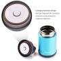 Insulated Lunch Container Thermos Food Jar ZTXPRO Hot & Cold Stainless Steel Vacuum Box with Handle 16 oz Leak Proof Design Food Storage Bento Lunch Box for Kids School Picnic Office Outdoors - Blue