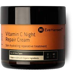 Eve Hansen Vitamin C Night Cream - Anti Aging Face Cream, Neck Cream, Vitamin C Cream, Vitamin E Cream - Natural Face Moisturizer for Acne Scar Removal, Dark Circles and Wrinkle Filler Skin Cream 2 oz