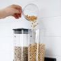 Cwg 1-2L Food Cans Storage Containers Bucket Wall Mount- Miscellaneous Grains Dispenser Airtight Storage Jar with Cup and Base