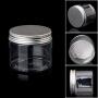 XISAOK 150ml Clear Round PET Jar with Aluminium Screw Lid Food Storage Container Sealed
