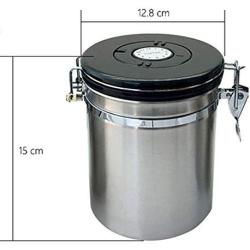 ECLENYES Stainless Steel Breathable Airtight Canister Storage Container - Silver + Black M
