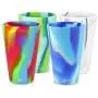 Silipint Silikon Pint Becher Set, Patentiert, BPA-frei, Bruchsicher, Unzerbrechlich (4er-Set, Regenbogen-Farben)