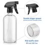 Titanker 2-Pack Spray Bottle, Glass Spray Bottles, Empty Mist Spray Bottle Trigger Sprayer, Refillable 16oz Container for Essential Oils, Cleaning Solutions, Water (Clear)