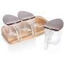 Mini Spice Jars Japanese style elegant heart-shaped kitchen with three sets of plastic seasoning boxes