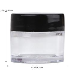 Beauticom High-Graded Quality 7 Grams/7 ML (Quantity: 24 Packs) Thick Wall Crystal Clear Plastic LEAK-PROOF Jars Container with Black Lids for Cosmetic, Lip Balm, Lip Gloss, Creams, Lotions, Liquids