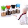 Salt Pepper Mill Grinder Glass Shaker Spice Container Condiment Jar Holder Grinding Bottle Kitchen Tools,Red