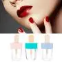 RONRONS 12 Pieces 8ML Pretty Popsicle Shaped Refillable Transparent Lip Gloss Tube Empty Lip Balm Container with Lid Rubber Inserts Samples Bottle DIY Makeup Lipgloss Holder Set, (Green, Pink, Blue)