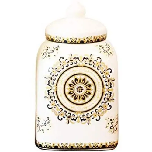 Cookie Jar Ceramic with Lids Airtight, Pottery Food Storage Containers for Kitchen Pantry Canisters Bulk Candy Store, 3L/1.5L (Size : 2.5L) Cookie Jar Ceramic with Lids Airtight, Pottery Food Storage Containers for Kitchen Pantry Canisters Bulk Candy Store, 3L/1.5L (Size : 2.5L)