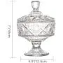 Crystal Candy Jar with Lid Exquisite Glass Covered Storage Jar Embossed Pattern Candy Dish Box (Diameter 12.5 cm) Crystal Candy Jar with Lid Exquisite Glass Covered Storage Jar Embossed Pattern Candy Dish Box (Diameter 12.5 cm)