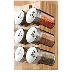 Seasoning Storage Box Storage Rack Household Space Ash Imported Solid Wood Seasoning Jar Seasoning Box Salt Tank Condiment bottles (Color : 6pcs)