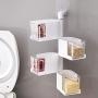 Xigeapg Multi-Tier 360 Degree Rotating Wall Mount Spice Rack Seasoning Storage Box Jars Organizer Condiment Containers Kitchen Tools(3 Layers Beige)