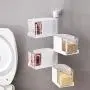 Xigeapg Multi-Tier 360 Degree Rotating Wall Mount Spice Rack Seasoning Storage Box Jars Organizer Condiment Containers Kitchen Tools(3 Layers Beige)
