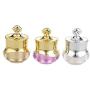 3 Pack 5ml/5g Crown Crystal Acrylic Empty Refillable Bottle Cosmetic Cream Jar Pot Bottle Container Portable Travel Container for Cream Lotion Lip Balm (White+Gold+Purple)