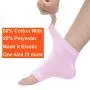Vented Moisturizing Gel Heel Socks, 3 Pairs Toeless Spa Sock for Foot Care Treatment, Cracked Heels, Dry Feet, Foot Calluses (Green, Grey, Pink)