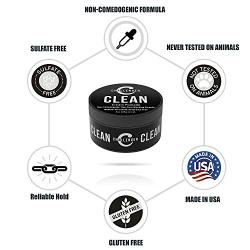 Challenger Men’s Clean Cream Pomade, 3 Ounce | Fragrance Free, Non-Comedogenic Hair Styling Product | Medium Firm Hold & Natural Finish | Shine Free, Unscented, Water Based & Travel Friendly