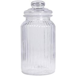 Rayher 46165000 Glass Storage Jar Ribbed ? 11 cm Diameter