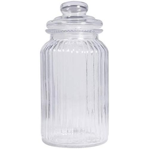 Rayher 46165000 Glass Storage Jar Ribbed ? 11 cm Diameter