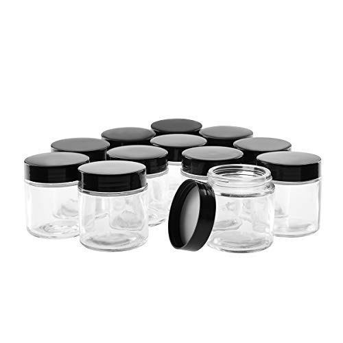 4OZ Glass Jars with Lids, Hoa Kinh Small Glass Jars, 12 Pack Round Canning Storage Jars Containers for Storing Lotions, Powders, and Ointments