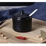 Ceramics Japanese Sugar Bowl Seasoning Pot Salt Pepper Storage Jar with Lid And Spoon