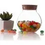 500 Ml (17 Fl Oz) Round Clear Glass Favor Jar Food Storage Container with Cork Lid Perfect for Cookie Candy Spice Tea Cereal Storage