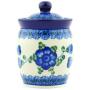 Polish Pottery Jar with Lid 4-inch Blue Poppies